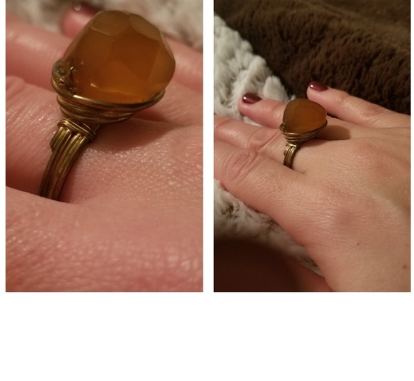 Citrine with Wired Copper Artisan Ring - Picture 3 of 7